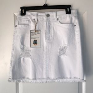 White Jean Skirt